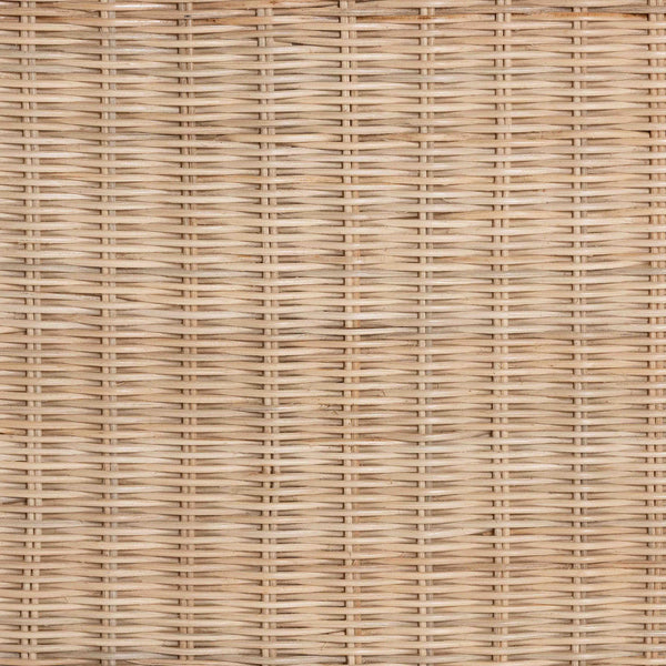 bali & pari Sumana Bohemian Scallop Natural Rattan and Mahogany Side Table