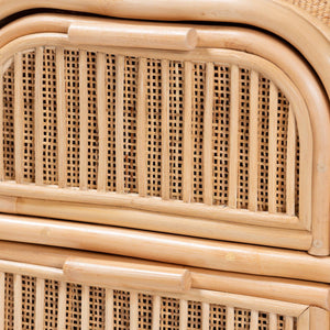 bali & pari Adrika Bohemian Natural Rattan 2-Drawer Nightstand