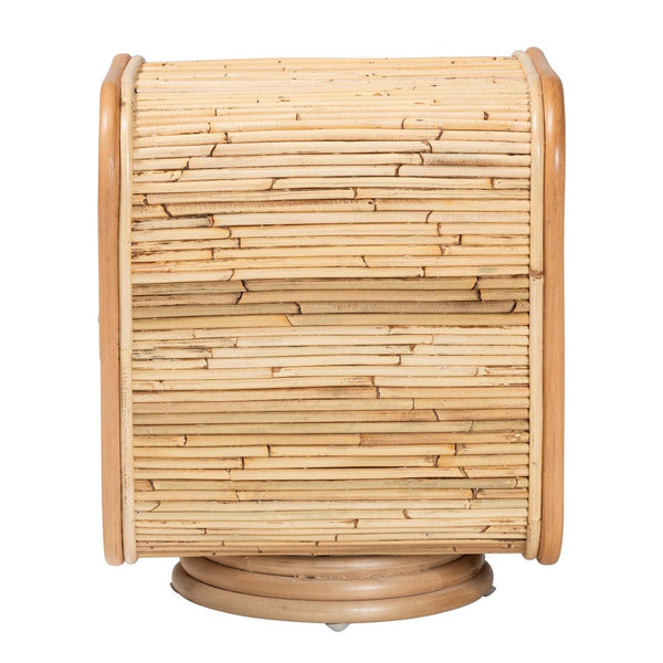 Baxton Studio bali Bethari Handcrafted Bohemian Rattan Nightstand with Open Shelving for Stylish Storage Solutions WS056-Natural Rattan-NS