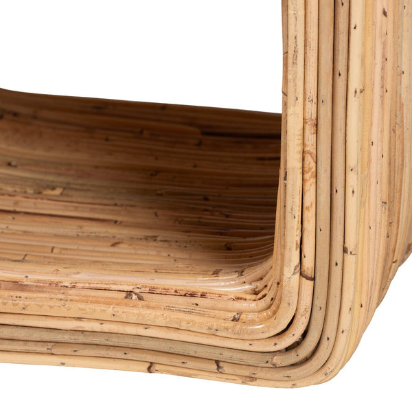 Baxton Studio bali Rosina Bohemian Nightstand - Handcrafted Natural Rattan with Storage & Geometric Detail WS057-Natural Rattan-NS