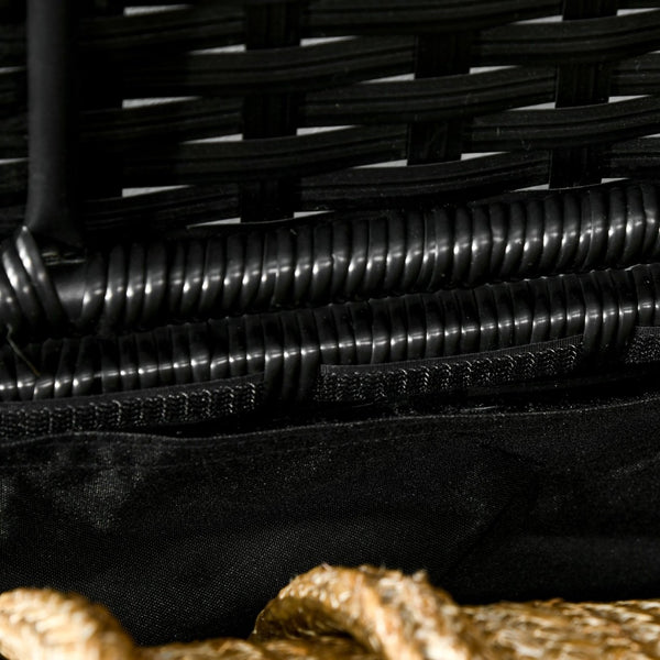 English Elm Outsunny Versatile Outdoor Deck Box & Shoe Storage, Waterproof Liner, Durable Rattan, Easy Access W2225P217538-GIGA