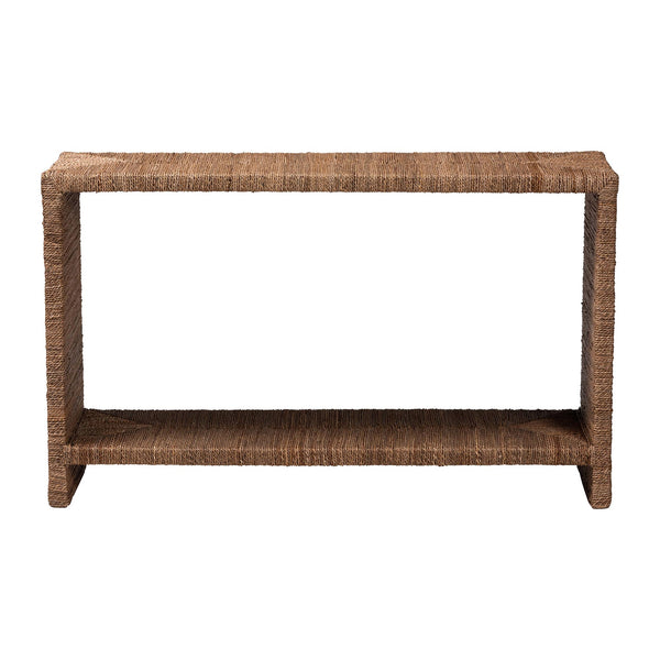 bali & pari Liza Bohemian Natural Seagrass Console Table