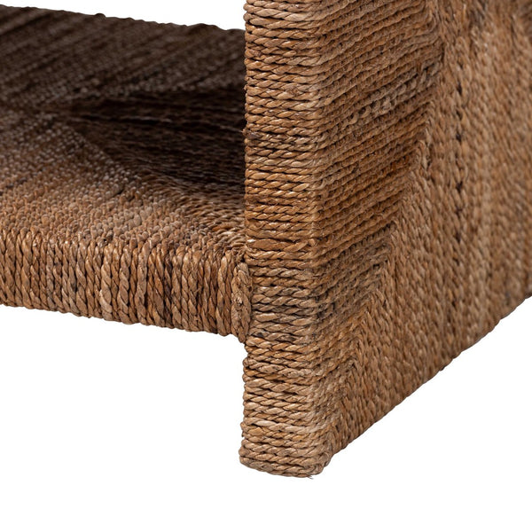 Baxton Studio bali Liza Rectangle Seagrass Coffee Table - Handwoven Coastal Boho Furniture with Open Shelf Storage LIZZA-Seagrass-Coffee Table