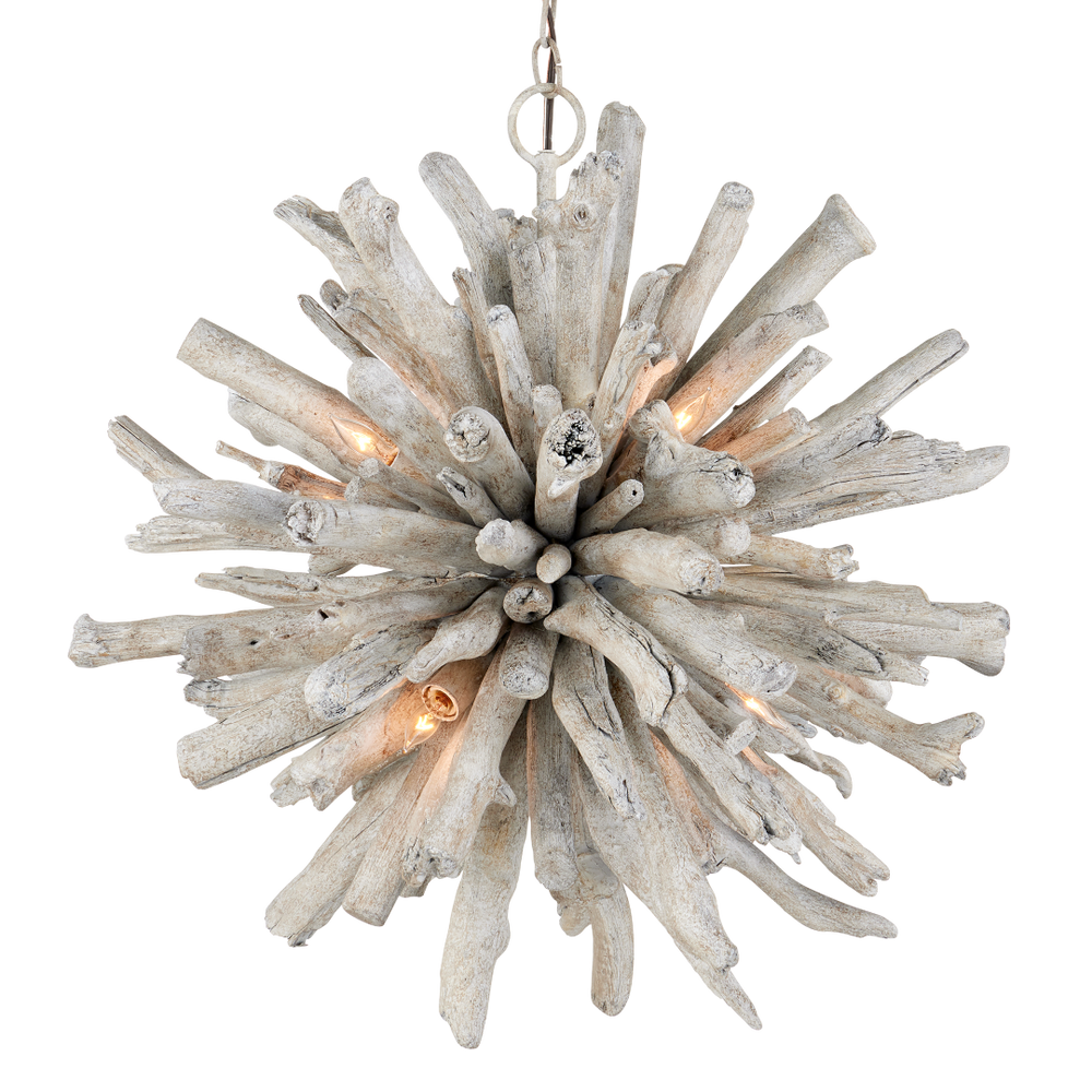 Kuka Pendant Light - Stunning Whitewashed Driftwood Starburst for Coastal Decor & Elegant Spaces