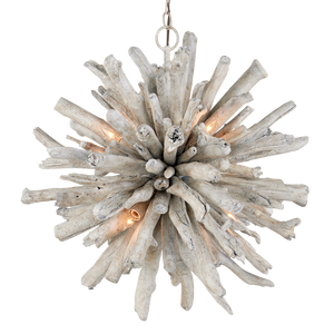 Kuka Pendant Light - Stunning Whitewashed Driftwood Starburst for Coastal Decor & Elegant Spaces