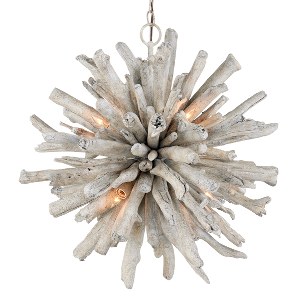 Kuka Pendant Light - Stunning Whitewashed Driftwood Starburst for Coastal Decor & Elegant Spaces