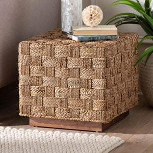 Baxton Studio bali Karina Bohemian End Table - Handwoven Seagrass Accent Piece for Rustic Style Living Spaces KARINA-Seagrass-ET
