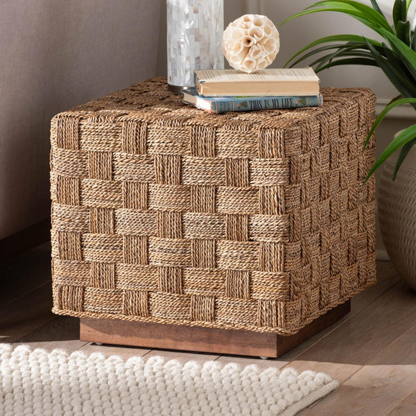 Baxton Studio bali Karina Bohemian End Table - Handwoven Seagrass Accent Piece for Rustic Style Living Spaces KARINA-Seagrass-ET