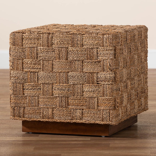 Baxton Studio bali Karina Bohemian End Table - Handwoven Seagrass Accent Piece for Rustic Style Living Spaces KARINA-Seagrass-ET