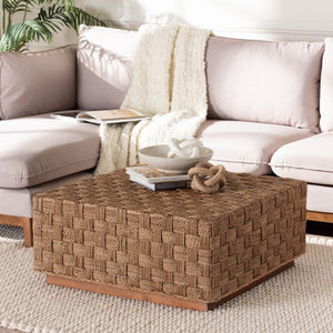 Baxton Studio bali Karina Bohemian Seagrass Coffee Table - Artisan-Crafted, Stylish, and Versatile for Any Space KARINA-Seagrass-Coffee Table