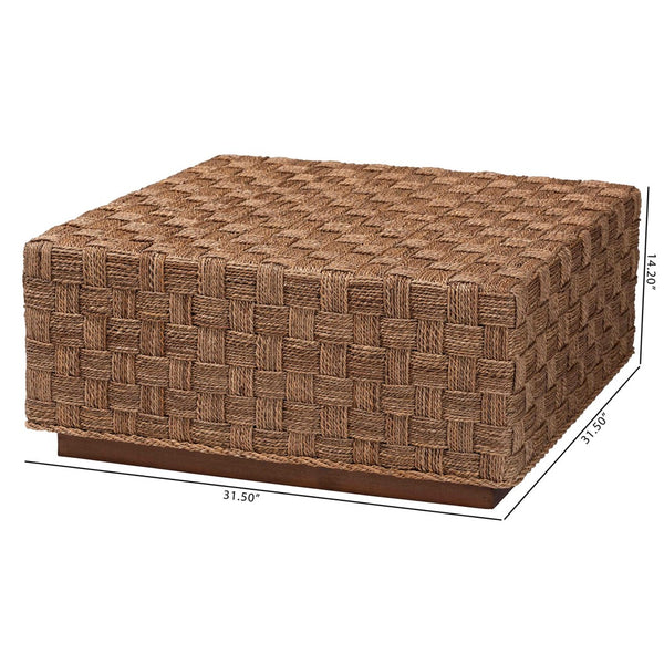 Baxton Studio bali Karina Bohemian Seagrass Coffee Table - Artisan-Crafted, Stylish, and Versatile for Any Space KARINA-Seagrass-Coffee Table