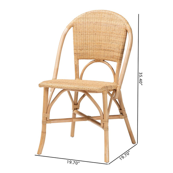 Baxton Studio bali Jaylyn Bohemian Natural Rattan Dining Chair - Handcrafted Elegance for Indoor & Outdoor Spaces 13688-Rattan-DC