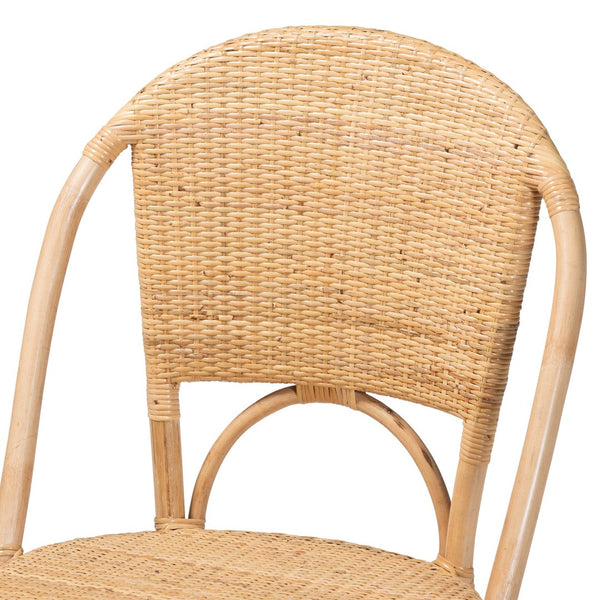 Baxton Studio bali Jaylyn Bohemian Natural Rattan Dining Chair - Handcrafted Elegance for Indoor & Outdoor Spaces 13688-Rattan-DC