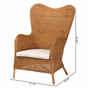 Baxton Studio bali Terra Bohemian Rattan Arm Chair - Handcrafted Comfort with Stylish Curves for Any Space TERRA-Rattan Light Honey-CC