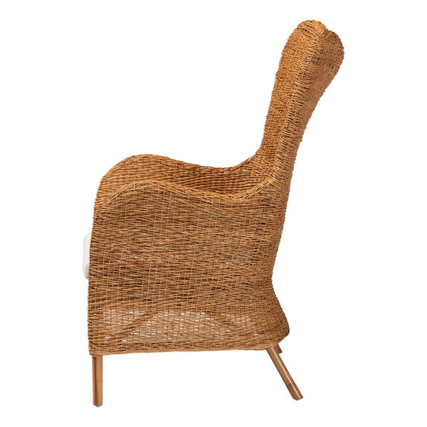 Baxton Studio bali Terra Bohemian Rattan Arm Chair - Handcrafted Comfort with Stylish Curves for Any Space TERRA-Rattan Light Honey-CC