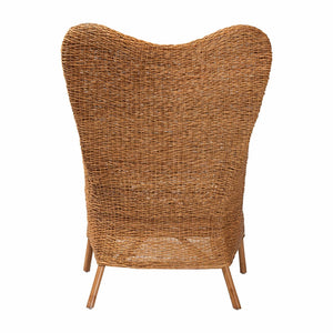 Baxton Studio bali Terra Bohemian Rattan Arm Chair - Handcrafted Comfort with Stylish Curves for Any Space TERRA-Rattan Light Honey-CC