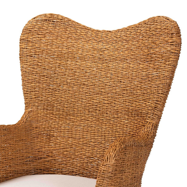 Baxton Studio bali Terra Bohemian Rattan Arm Chair - Handcrafted Comfort with Stylish Curves for Any Space TERRA-Rattan Light Honey-CC