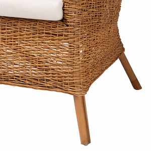 Baxton Studio bali Terra Bohemian Rattan Arm Chair - Handcrafted Comfort with Stylish Curves for Any Space TERRA-Rattan Light Honey-CC