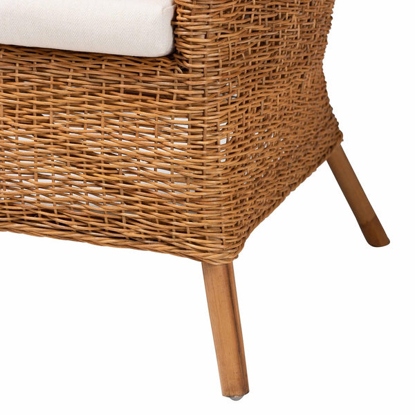 Baxton Studio bali Terra Bohemian Rattan Arm Chair - Handcrafted Comfort with Stylish Curves for Any Space TERRA-Rattan Light Honey-CC
