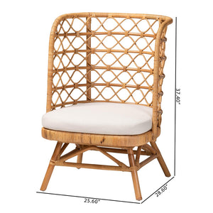 Baxton Studio bali Tania Bohemian Rattan Accent Chair - Handcrafted, Lightweight, Airy Design for Any Space TANIA-Light Color Rattan-CC