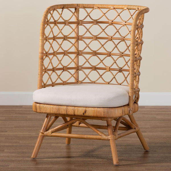 Baxton Studio bali Tania Bohemian Rattan Accent Chair - Handcrafted, Lightweight, Airy Design for Any Space TANIA-Light Color Rattan-CC