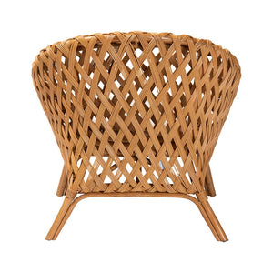 Baxton Studio bali Robista Bohemian Natural Rattan Accent Chair - Handcrafted, Comfortable & Perfect for Any Space ROBISTA-Rattan/Wicker Weave-CC