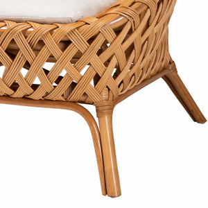 Baxton Studio bali Robista Bohemian Natural Rattan Accent Chair - Handcrafted, Comfortable & Perfect for Any Space ROBISTA-Rattan/Wicker Weave-CC