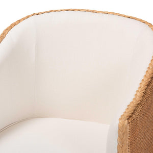 Baxton Studio bali Tessa Bohemian Rattan Arm Chair - Handcrafted Comfort with Stylish Curves for Your Home Decor TESSA-Wooden/Sun Bleached Rattan-CC