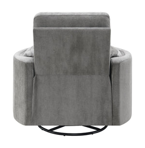 English Elm Sagen Charcoal Chenille Glider Recliner with Swivel, Pocket Coil Comfort, 9" Wall-Saver Design B2726P241793