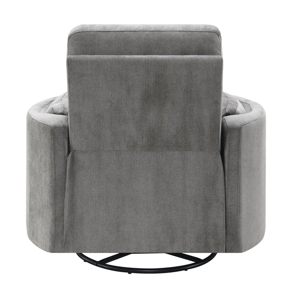 English Elm Sagen Charcoal Chenille Glider Recliner with Swivel, Pocket Coil Comfort, 9" Wall-Saver Design B2726P241793