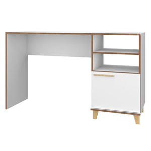 Manhattan Comfort Minetta Mid-Century Modern Office Desk White 136AMC160