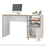 Manhattan Comfort Minetta Mid-Century Modern Office Desk White 136AMC160