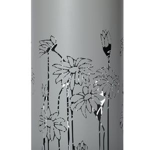 English Elm 34.25"h Light Gray Metal Floral Cutout Outdoor Fountain with Dual Led Sphere Top N765P355072G