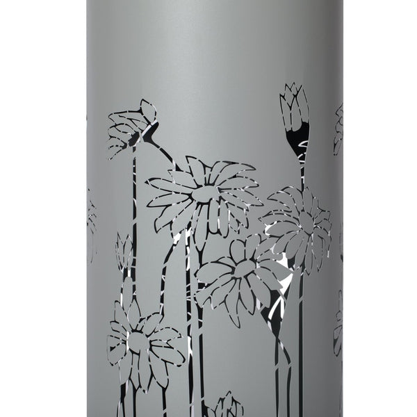 English Elm 34.25"h Light Gray Metal Floral Cutout Outdoor Fountain with Dual Led Sphere Top N765P355072G