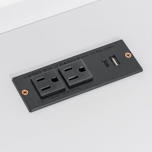 English Elm Wood Twin Size Platform Bed With Drawers, Charging Station, Led Light, Desk, & Upholstered Headboard N7090001046K-GIGA