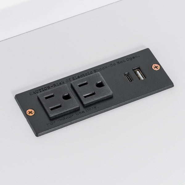 English Elm Wood Twin Size Platform Bed With Drawers, Charging Station, Led Light, Desk, & Upholstered Headboard N7090001046K-GIGA