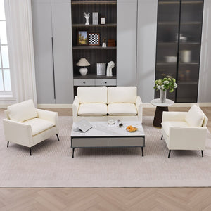 English Elm Ts Cat Paw Faux Leather Accent Chair Nordic Retro Single Seat for Bedroom Lounge Cream White W2311P457722