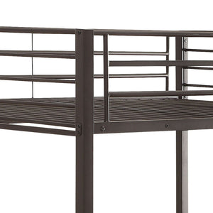 English Elm Sandy Black Double Queen Bunk Bed - Sleek Metal Design With Built-In Ladder & Safety Guard Rail B062S00465-GIGA