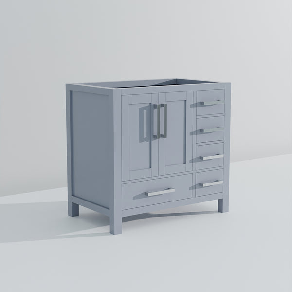 English Elm Dark Grey Bath Vanity 36" W X 22" D - Elegant Design, Soft-Close Drawers & Versatile Storage Space B2731P258820
