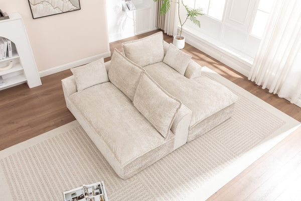 English Elm 103" Modern Modular L-Shaped Sectional Couch - Cloud-Like Comfort, No Assembly, Premium Chenille Upholstery W1170S00039