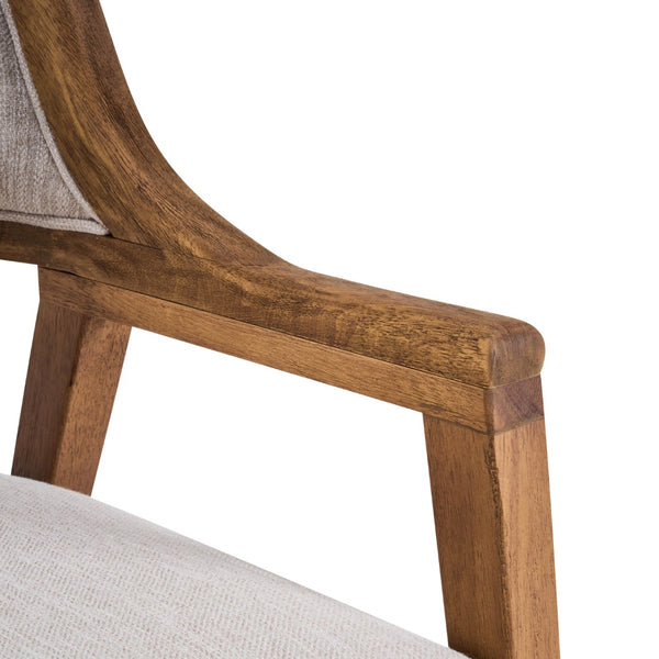 English Elm Mid-century Modern Upholstered Dining Arm Chairs with Rubberwood Frame Set of 2 Beige,Walnut N768P382497W