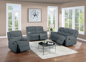 English Elm Single Manual Recliner Chair Woven Burlap Fabric Padded Arms Living Room Comfort Dark Grey B089P240479
