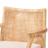 bali & pari Storsel Bohemian Natural Rattan and Teak Wood Counter Stool