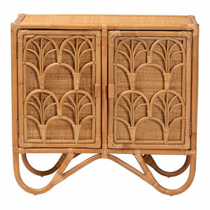 Baxton Studio bali Baylor Bohemian Light Honey Rattan Storage Cabinet - Handcrafted, Eco-Friendly & Stylish Storage Solution TORAJA-Light Honey Rattan-Cabinet