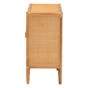 Baxton Studio bali Baylor Bohemian Light Honey Rattan Storage Cabinet - Handcrafted, Eco-Friendly & Stylish Storage Solution TORAJA-Light Honey Rattan-Cabinet