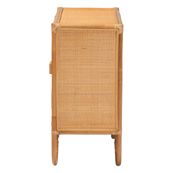 Baxton Studio bali Baylor Bohemian Light Honey Rattan Storage Cabinet - Handcrafted, Eco-Friendly & Stylish Storage Solution TORAJA-Light Honey Rattan-Cabinet