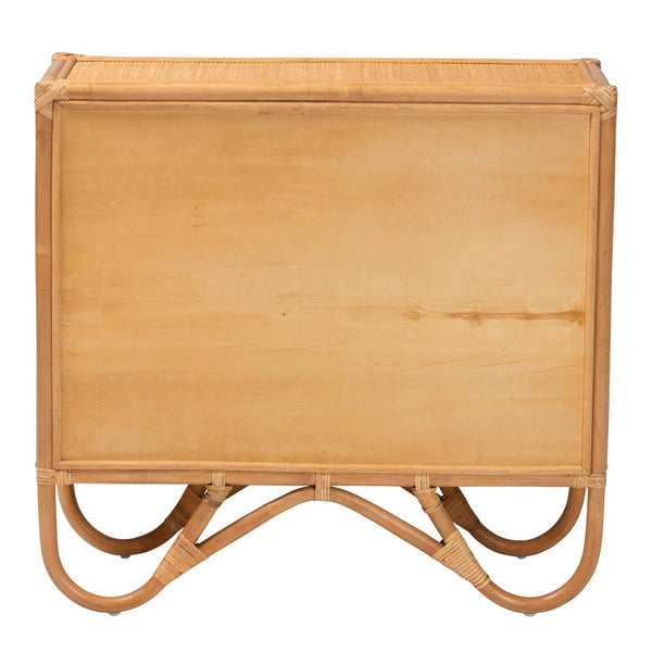 Baxton Studio bali Baylor Bohemian Light Honey Rattan Storage Cabinet - Handcrafted, Eco-Friendly & Stylish Storage Solution TORAJA-Light Honey Rattan-Cabinet