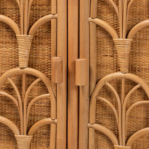 Baxton Studio bali Baylor Bohemian Light Honey Rattan Storage Cabinet - Handcrafted, Eco-Friendly & Stylish Storage Solution TORAJA-Light Honey Rattan-Cabinet