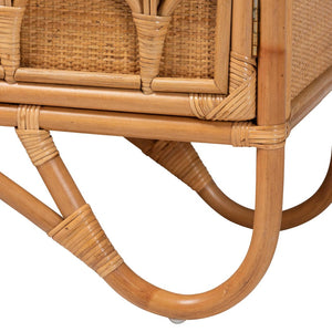 Baxton Studio bali Baylor Bohemian Light Honey Rattan Storage Cabinet - Handcrafted, Eco-Friendly & Stylish Storage Solution TORAJA-Light Honey Rattan-Cabinet