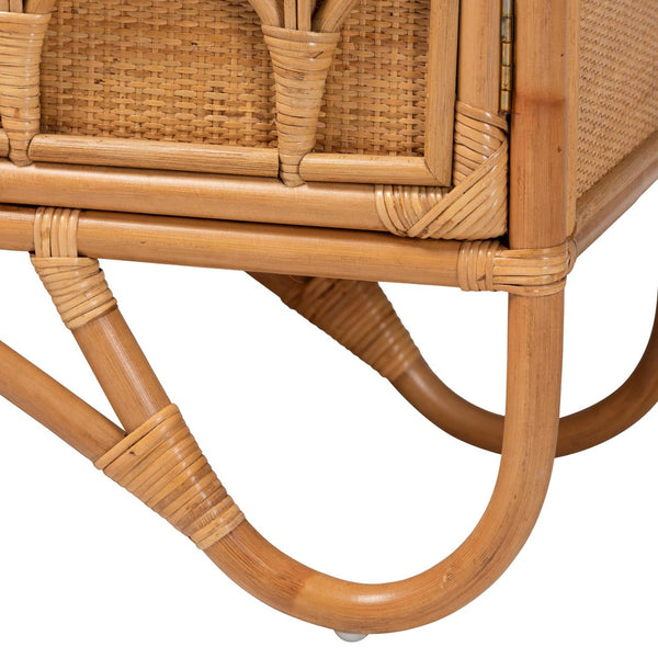 Baxton Studio bali Baylor Bohemian Light Honey Rattan Storage Cabinet - Handcrafted, Eco-Friendly & Stylish Storage Solution TORAJA-Light Honey Rattan-Cabinet
